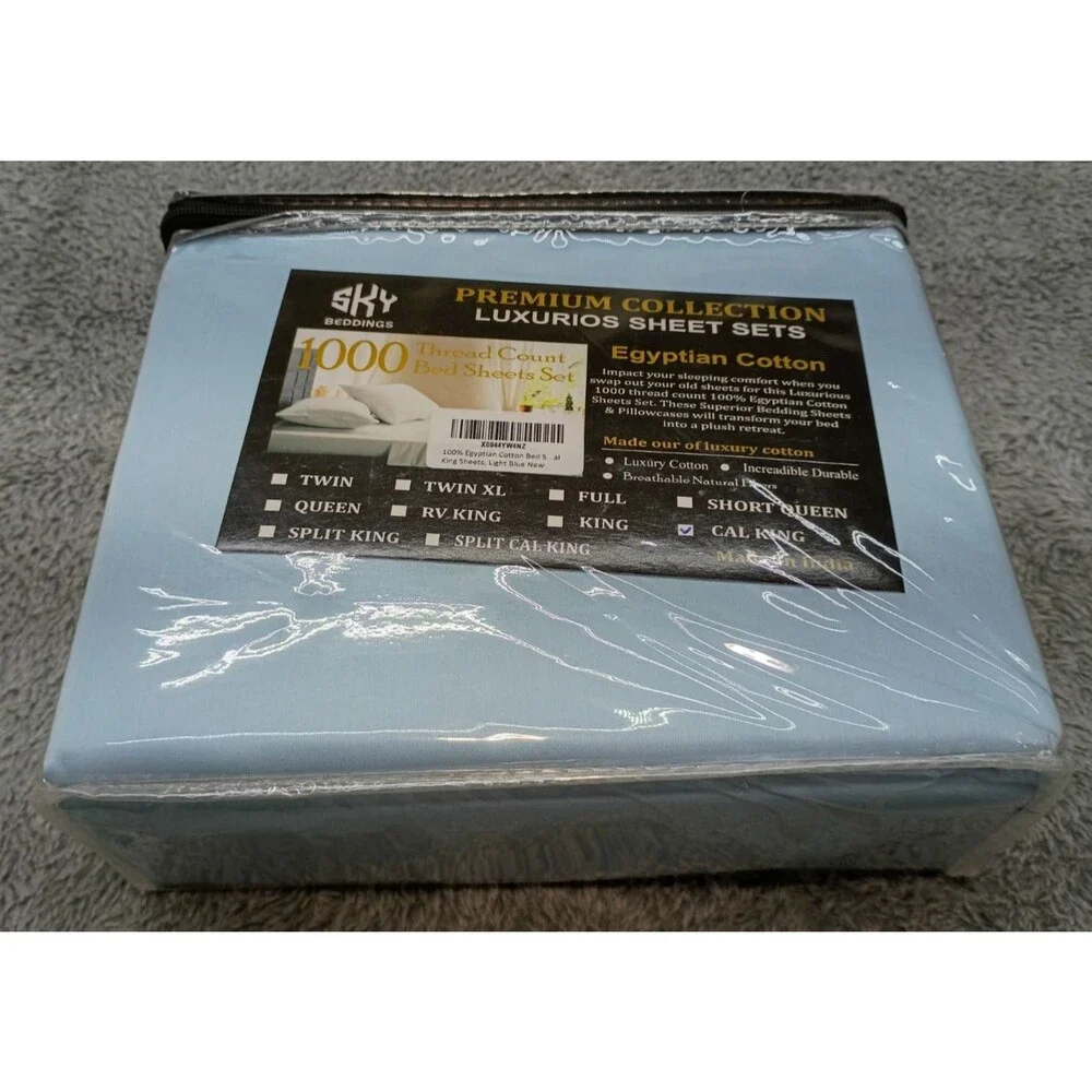 New 4 Piece California King Sheets Set 1000 TC 100% Egyptian Cotton Deep Pockets